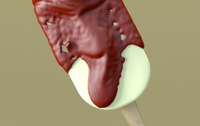 C4D模型   巧克力雪糕C4D模型 ice cream 含贴图 含材质