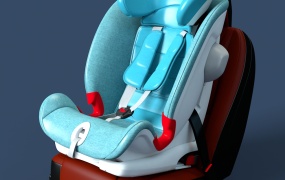 C4D模型  汽车儿童安全座椅C4D模型C4D MAX 3DS FBX OBJ MA/MB 含贴图 含材质