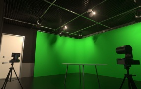 C4D模型  电影动画绿屏工作室C4D模型 含贴图材质