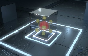 C4D模型 创意空间模型工程 含贴图 含材质