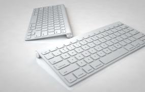 C4D模型 苹果电脑白色无线键盘数码模型 含材质 含贴图