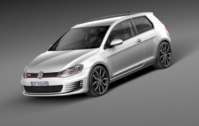 C4D模型 大众高尔夫7 C4D模型 VW Golf Mk7 14 含贴图 含材质