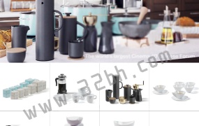 24套厨房用具C4D模型合集 KITCHEN UTENSILS