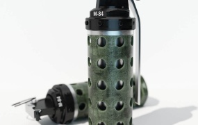 C4D模型  C4D Octane Render手榴弹模型 Stun-Grenade 含贴图 含材质