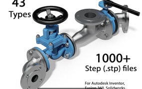 管道阀门3D模型(.stp) VALVES AND FITTINGS MULTI
