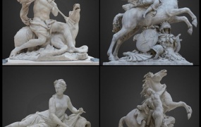 C4D模型 巴黎卢浮宫雕塑雕像扫3D描模型合集