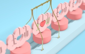 C4D教程  C4D制作情人节晃动的卡通文字无缝循环动画中文视频教程