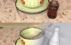 C4D教程  C4D Redshift 餐具贴图中文视频教程(文子原创/含工程文件)