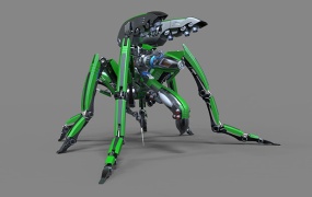 C4D高级机械蚊子机器人建模布线xpresso节点绑定骨骼联动动画C4D教程(含工程)