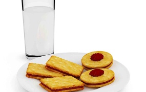 C4D模型 饼干牛奶蛋挞食品模型C4D MAX OBJ FBX 含材质 含贴图