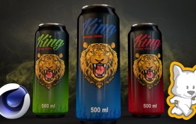 C4D教程  C4D易拉罐汽水瓶建模材质渲染视频教程