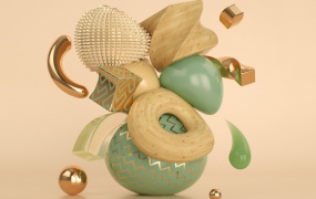 C4D教程 C4D制作一个抽象的变形元素场景教程(含工程文件)