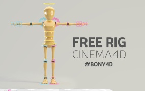 5组栏目包装小人玩偶机器人骨骼绑定C4D预设