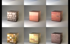 C4d Vray瓷砖/墙壁/地板/地砖材质预设包(118mb/lib4d)