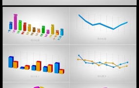 9个C4D数据图表预设LIB4D(柱状图、饼图、曲线图)