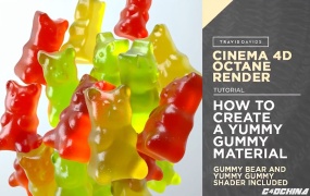 C4D Octane Render制作七彩橡皮糖材质教程(含工程文件) Yummy Gummy Material