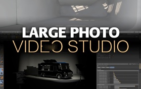 C4D室内摄影棚环境灯光模型预设 Cinema 4D 3D Model Large Photo Video Studio