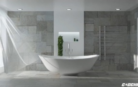 C4D使用Octane Render渲染浴室教程 Cinema 4D Tutorial – Interior Bathroom in 2 hours in Octane Render – Live Stream