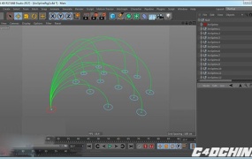 C4D预设:弧线样条绑定地图连线预设含使用教程Cinema 4D XPresso- ArcSplineRig v2.0