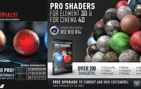 AK大神出品的C4D材质球200个 Videocopilot Pro Shaders
