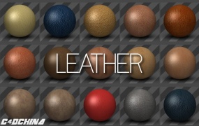 32个C4D皮革纹理材质球合集 Leather Textures for Cinema 4D
