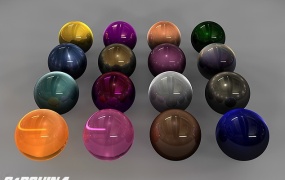 C4D材质:14个金属材质+2个玻璃材质Metal / glass