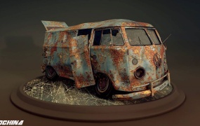 C4D铁锈颓废材质包预设 MATERIALS PACK FOR C4D – RUSTY METAL, OLD WOOD, BROKEN GLASS.