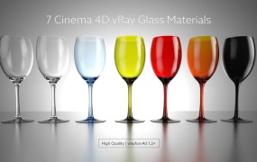 7个C4D VRAY玻璃材质 7 Cinema 4D vRay Glass Materials