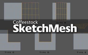 C4D绘制描线建模插件 Coffeestock SketchMesh v1.5 For Cinema 4D R15-R19 Win/Mac