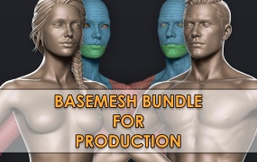 高精度男性女性角色人物3D模型 Flippednormals – Basemesh Bundle