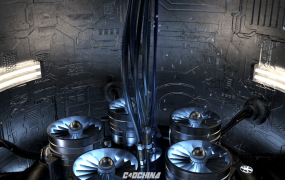 C4D科幻发动机场景模型工程 Engine