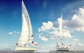 C4D模型 现代休闲帆船船只模型 含材质 含贴图