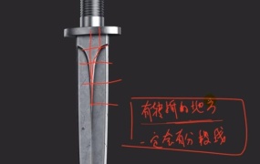 C4D REDSHIFT红移渲染金属匕首道具建模中文教程