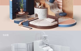 C4D教程 建模教程-C4D 商业场景建模教程