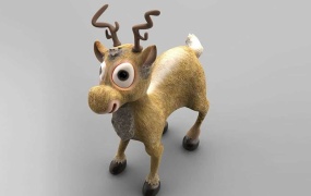 C4D模型 动物模型-CHRISTMAS DEER 3D模型C4D模型 含贴图 含材质