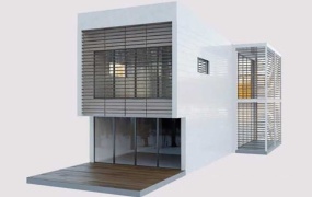 C4D模型 室内模型-高质量Modern House Building 含贴图 含材质