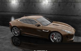 C4D模型 棕色跑车默认渲染器装饰和3D模型模板 含贴图 含材质