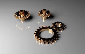 C4D模型 机械模型-COPPER GEARS C4D模型 含贴图 含材质