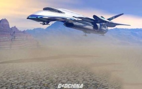 C4D模型 航空模型-3D科幻太空飞船模型 C4D模型 含贴图 含材质