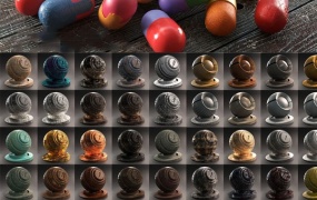 500组C4D Redshift渲染器材质预设 木纹钢铁塑料液体玻璃布料科技