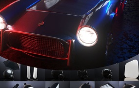 C4D Redshift渲染器HDRI摄影棚舞台灯光产品渲染场景预设