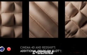 C4D布料缝痕细节模拟教程 Skillshare – Cinema 4D and Redshift Additional Fold Details On Cloth