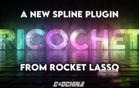 C4D样条线填充生长动画插件 RocketLasso Ricochet v1.0 for Cinema 4D R21-S24 Win破解版
