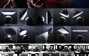 C4D Arnold阿诺德渲染器摄影棚舞台灯光HDRI电商产品渲染场景预设