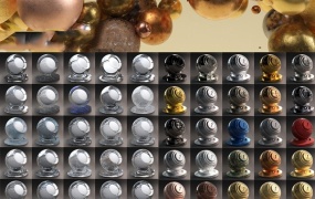 325组C4D Arnold阿诺德渲染器材质预设木纹钢铁塑料玻璃布料石头