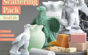 C4D玉石蜡烛塑料糖果肥皂材质模型工程预设 SSS Pack for Cinema 4D Octane