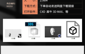 C4D女人头像人体头部模型建模设计素材犀牛rhino max 3DS obj格式