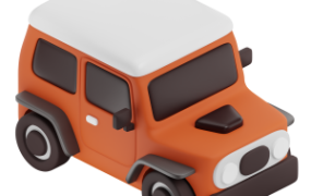 C4D卡通汽车运输交通工具警车火车出租车blender fbx obj模型素材