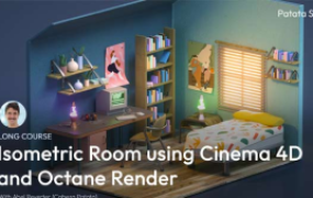 C4D/OC渲染器制作等轴2.5D房子建模渲染教程How to Make an Isometric Room in Cinema 4D and Octane