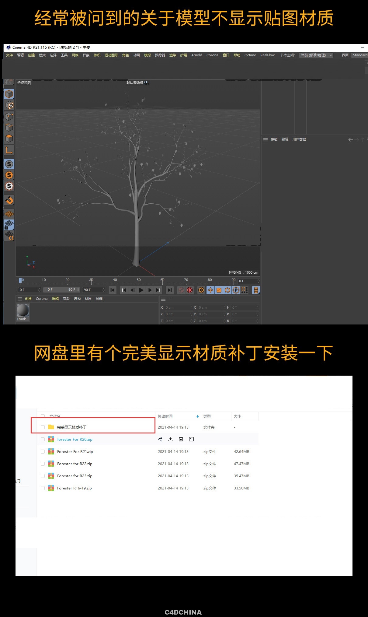 Forester植物插件for c4d花草地生成附教程R25/24/23/21 win MAC